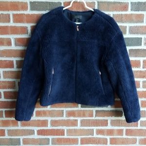 J. Crew Fleece Teddy Jacket Royal Blue S NWT